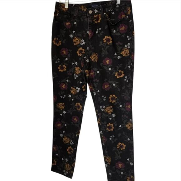 Charter Club Bristol Skinny Jeans 6 Ankle Floral Print Neutral Fall Trendy Cozy - Picture 3 of 10